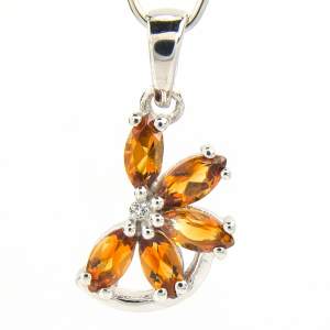 Срібна підвіска 925 проби 2,03 гр. з цитринами Мадейра з Мадагаскару та топазами зі США 1,07 карат
