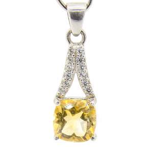 Срібна підвіска 925 проби 1,4 гр. з цитрином та цирконами 3,39 карат