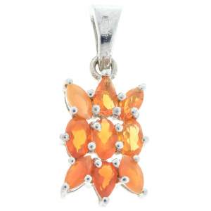 Срібна підвіска 925 проби 2,15 гр. з мексиканськими вогняними опалами класу AAA 0,9 карат