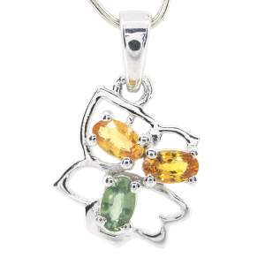 Срібна підвіска 925 проби 1,75 г з індійськими, шрі-ланкійськими, мадагаскарськими сапфірами класу AAAA 1,06 карат