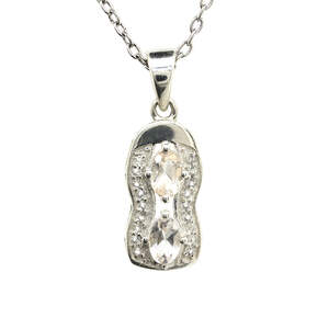 Срібна підвіска 925 проби 2,05 г з бразильськими морганітами класу AAAA 1,34 карат