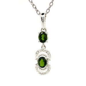 Срібна підвіска 925 проби 1,58 г з діопсидами Альберта класу SD та цирконами 0,77 карат