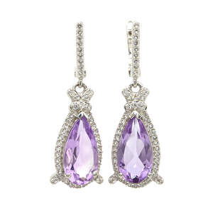 Срібні сережки 925 проби 9,08 г з марокканськими аметистами та топазами 8,67 карат