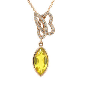 Срібна підвіска 925 проби в позолоті 750 проби 3,5 гр. з царитом класу AAAA та топазами 3,65 карат з колекції Срібна підвіска 925 проби в позолоті 750 проби 3,5 гр. з царитом класу AAAA та топазами 3,65 карат з колекції