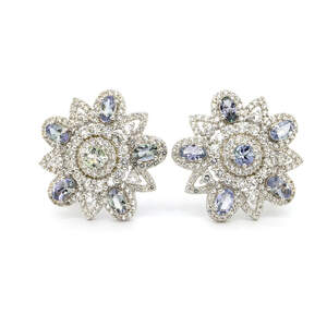 Срібні сережки 925 проби 11,41 гр. з танзанітами Ман'яра класу AAAA та топазами 6,04 карат з колекції 