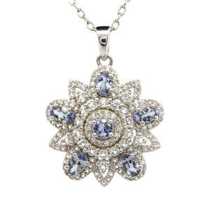 Срібна підвіска 925 проби 5,72 гр. з танзанітами Ман'яра класу AAAA та топазами 2,87 карат з колекції 