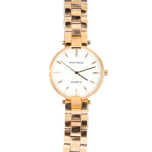 Годинник Mini Focus MF0224L.01 в позолоті 750 проби з кристалами swarovski Cuprum-White