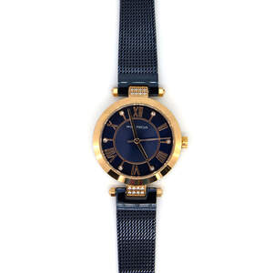 Годинник Mini Focus MF0215L.04 в позолоті 750 проби з кристалами swarovski Blue-Cuprum-Blue Diamond