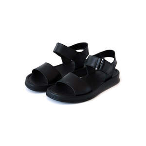 Босоніжки жіночі, чорного кольору з натуральної шкіри