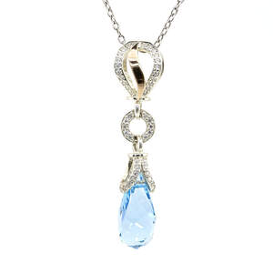 Срібна підвіска 925 проби з золотом 375 проби 4,54 г з кристалом Swarovski та цирконами 4,01 карат Срібна підвіска 925 проби з золотом 375 проби 4,54 г з кристалом Swarovski та цирконами 4,01 карат