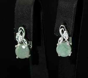 Срібні сережки 925 проби 3,89 г з бразильськими Смарагдами класу АААА та цирконами 2,99 карат Срібні сережки 925 проби 3,89 г з бразильськими Смарагдами класу АААА та цирконами 2,99 карат