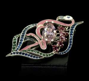 Срібна брошка 925 проби 17,77 г з кольоровими Альпінітами та цирконами 11,4 карат Срібна брошка 925 проби 17,77 г з кольоровими Альпінітами та цирконами 11,4 карат