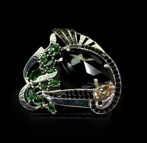 Срібна брошка 925 проби 13,1 г з кольоровими Альпінітами та цирконами 4,9 карат Срібна брошка 925 проби 13,1 г з кольоровими Альпінітами та цирконами 4,9 карат