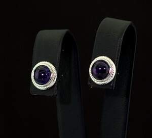 Срібні сережки 925 проби 2,05 г з африканськими Аметистами 2,3 карат Срібні сережки 925 проби 2,05 г з африканськими Аметистами 2,3 карат