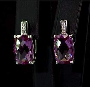 Срібні сережки 925 проби 5,31 г з індійськими Олександритами та цирконами 10,11 карат Срібні сережки 925 проби 5,31 г з індійськими Олександритами та цирконами 10,11 карат