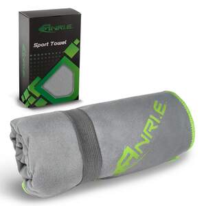 Рушник Спортивний ANRI.E. 150х75 см Мікрофібра – Світло-сірий