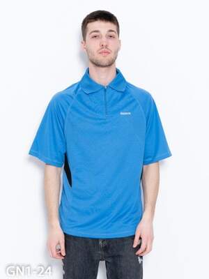 Синяя спортивная футболка с воротником Синяя спортивная футболка с воротником