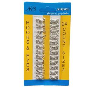 #2 крючки, застежки для одежды Sindtex серые 24шт