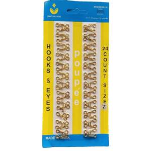 #7 крючки, застежки для одежды Sindtex золотые 24шт #7 крючки, застежки для одежды Sindtex золотые 24шт