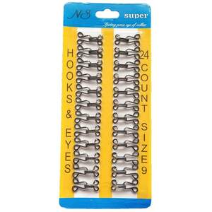 #9 крючки, застежки для одежды Sindtex черные 24шт #9 крючки, застежки для одежды Sindtex черные 24шт