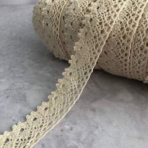 (1 метр) Кружево льняное 3 см Цвет - Бежевый (М5114-5)