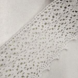 (1 метр) Кружево льняное 6см Цвет - Белый (М5224-1-1)