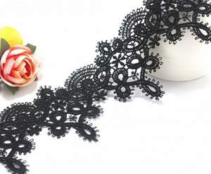 (1 метр) Кружево макраме 6см Фелиция Цвет - Чёрный