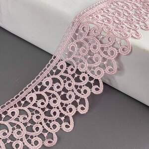 (1 метр) Кружево макраме 7,5 см Сандра - Розовый