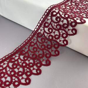 (1 метр) Кружево макраме 8 см Сандра - Бордо