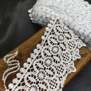 (1 метр) Кружево макраме Sindtex 10см Цвет - Белый (04М-L0052-1)