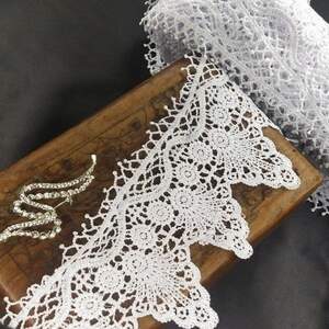 (1 метр) Кружево макраме Sindtex 10см Цвет - Белый (11М-LY018-0234-1)