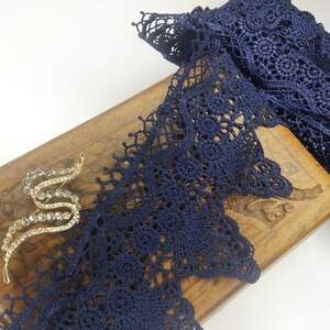 (1 метр) Кружево макраме Sindtex 10см Цвет - Синий тёмный (11М-LY018-0234-3)