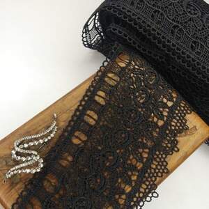 (1 метр) Кружево макраме Sindtex 10см Цвет - Черный (09М-Y10093-4)