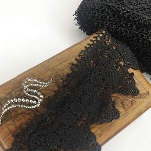 (1 метр) Кружево макраме Sindtex 10см Цвет - Черный (11М-LY018-0234-4)