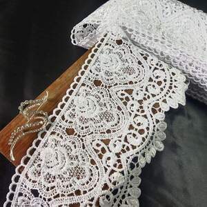 (1 метр) Кружево макраме Sindtex 14см Цвет - Белый (41М-LY018-0278-1)