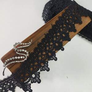 (1 метр) Кружево макраме Sindtex 4,5см Цвет - Черный (45М-D1705-2)