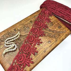 (1 метр) Кружево макраме Sindtex 5см Цвет - Бордовый (26М-H1931М-13)