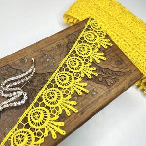 (1 метр) Кружево макраме Sindtex 5см Цвет - Желтый (26М-H1931М-10)