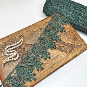 (1 метр) Кружево макраме Sindtex 5см Цвет - Зеленый (26М-H1931М-14)