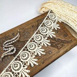 (1 метр) Кружево макраме Sindtex 5см Цвет - Молочный (26М-H1931М-7)