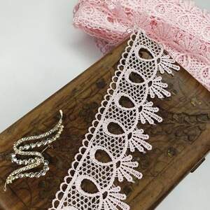 (1 метр) Кружево макраме Sindtex 5см Цвет - Розовый (01М-Y10495-7)