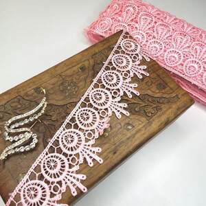 (1 метр) Кружево макраме Sindtex 5см Цвет - Розовый яркий (26М-H1931М-12)