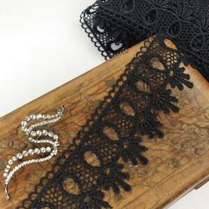 (1 метр) Кружево макраме Sindtex 5см Цвет - Черный (01М-Y10495-10)