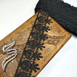 (1 метр) Кружево макраме Sindtex 5см Цвет - Черный (26М-H1931М-17)