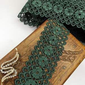 (1 метр) Кружево макраме Sindtex 6,5см Цвет - Зеленый (08М-Y11560-3)