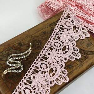 (1 метр) Кружево макраме Sindtex 6,5см Цвет - Розовый (07М-T1138-8)