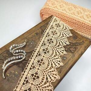 (1 метр) Кружево макраме Sindtex 6см Цвет - Персик (28М-Y10494-4)