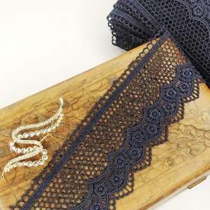 (1 метр) Кружево макраме Sindtex 6см Цвет - Синий тёмный (18М-XR12073-1)