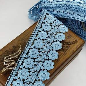 (1 метр) Кружево макраме Sindtex 7,5см Цвет - Голубой (25М-F1375E1-3)