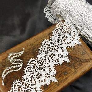 (1 метр) Кружево макраме Sindtex 7см Цвет - Белый (04М-L0171-1)